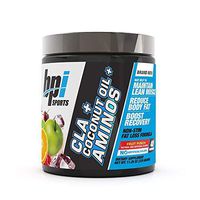 BPI Health CLA + Coconut Oil + Aminos, Non Stimulant Fat Loss Supplement Powder, Boost Weight Loss, Maintain Lean Muscle, Fruit Punch, 40 Servings, 11.28 Ounce