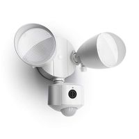 LUTEC 1200 Lumen LED Motion Activated Intergrated Dual-Head Floodlight with Camera Outdoor,Used with Phone and Alexa, IP54 Waterproof Exterior Security Wall Light for Patio, Garden-White