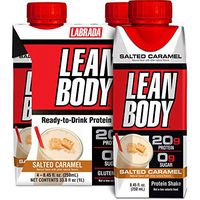 Lean Body Ready-to-Drink Salted Caramel Protein Shake, 20g Protein, Whey Blend, 0 Sugar, Gluten Free, 22 Vitamins & Minerals, (Recyclable Carton & Lid - Pack of 4)