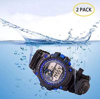 Survival Paracord Bracelet Watch, Survival Bracelet Kit Multi-Function Waterproof Rescue Watch Including Rope Whistle Watch Compass Fire Starter,B