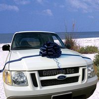 Large Car Bow, 16" Wide - Navy Blue, Healthcare Workers Support Ribbon, Law Enforcement Awareness, Police Support, Birthday, Christmas, Gift Basket, Anniversary, Birthday, Fundraiser, Gift Bow