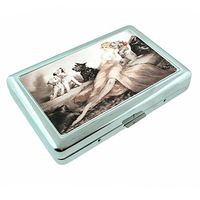 Perfection In Style Metal Silver Cigarette Case Vintage Dog Design 012