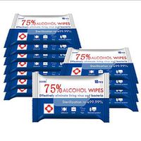 100 Pcs Alcohol Wipe 10 Pack Disinfection Disposable Wet Wipes, 75% Alcohol for Cleaning Hands, Computer, Phones