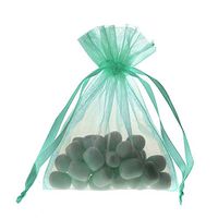 Sheer Organza Favor Pouch Bags, 12-Pack (4" x 5", Aqua)