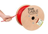 Cat6A Shielded Plenum (CMP), 1000ft, Red, 23AWG Solid Bare Copper, 750MHz, ETL Listed, Overall Foil Shield (FTP), Bulk Ethernet Cable, trueCABLE