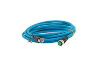 VELLEDQ Industrial Pre-Wired M12 4-Pin D-Coding Female Connector to RJ45 E4 Plug ETHERNET Cable 1M/3FT Shielded Line