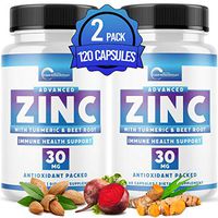 Zinc for Immune Support Booster, Zinc 30mg Vitamin Supplements - Zinc Pills Provide High Potency Alternative to Lozenge, Chewable Tablets, Liquid (2 Bottles)