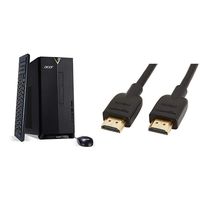 Acer Aspire TC-885-UA92 Desktop, 9th Gen Intel Core i5-9400, 12GB DDR4, 512GB SSD, 8X DVD, 802.11AC WiFi, USB 3.1 Type C, Windows 10 Home & AmazonBasics High-Speed 4K HDMI Cable, 6 Feet, 1-Pack