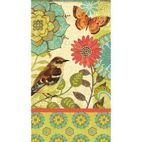 Pastel Flowers and Bird Paper Guest Napkins