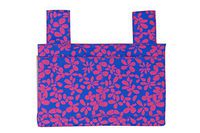 Qelse Designer Walker Tote Bag – Royal Blue Floral - 3-Pocket Walker Organizer Basket Bag for Walker Style Rollator & Folding Walkers – Universal Fit – Walker Accessory Hanging Storage Bag