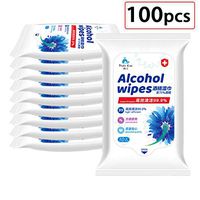 PowerTop Alcohol Detergent Wipes - Soft 75% Alcohol Household Travel Disinfectant Wipes, All-Purpose Cleaning Disinfecting Hand Wet Wipes (10-Pack)