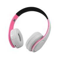 Bluetooth Headphones Over Ear, Noise Cancelling HiFi Stereo Wireless Headset, Foldable, Comfortable Protein Earpads (Rose Red White)