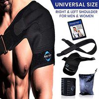 Shoulder Brace Support Kit | Torn Rotator Cuff Copper Compression Sleeve for Man & Woman | Breathable Neoprene, Pressure Ice Pack Pad for Tear Labrum, Dislocated AC Joint, Frozen/Strains Pain Relief
