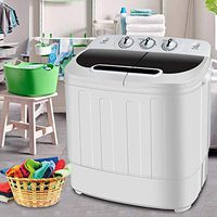 Enjoy The Convenience Portable, Compact with Top Load Mini Washing Machine Compact Twin Tub 13lb Washer Spin & Dryer, White