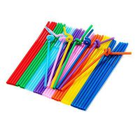 Zcargel Hot Sale Colorful Flexible Disposable Extra Long Drinking Straw Plastic (500 Pcs)