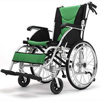 FC-LY Folding Lightweight Self Propelled Wheelchair,Portable Travel Transport Attendant and Parking Brakes Removable Footrests for Elderly Disabled Users