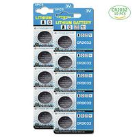 CR2032 3V Lithium Battery, 90mAh for Watch, LCD Writing Tablet and Car Remote Controls, 10-Pack