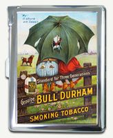 Vintage Bull Durham Tobacco Ad Cigarette Case Lighter Wallet Card Holder