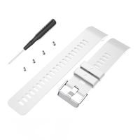 aczer-Y Compatible Replacement Band for Garmin Forerunner 35 Accessories Watchbands, 10 Color Replacement Watch Band with Stainless Buckle and Rubber Strap (White)