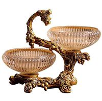 Bowl Fruit plate, European glass dried fruit American style living room coffee table glass fruit plate candy dish creative home decoration decoration Hotel tableware home noodles boiled fish soup bowl