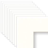Frame Amo 24x36 White Mat for Picture Frame, Bevel Cut for 20x30 Picture or Poster, Cream Core, 10-Pack
