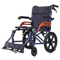 FLYSXP Wheelchair Portable Aluminum Alloy Elderly Disabled Travel Brochure Lightweight Folding Transport Travel Self-propelled Wheelchair Wheelchair
