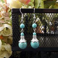 1set New Chic Fashion Womens Jewelry Turquoise bead Type Ear Stud Earrings Gift Best Fine Design Bright Prom Pretty Bangle Brides Comfortable Charms Cute Charm