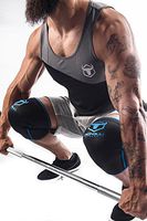 Knee Sleeves 7mm (1 Pair) - High Performance Knee Sleeve Support For Weight Lifting, Cross Training & Powerlifting - Best Knee Wraps & Straps Compression - For Men and Women (Black/Blue, Large)