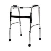 LHQ-HQ Folding Lightweight Aluminium Walking Frame Walker - Adjustable Height 28.7~35.8 Inches Non-Slip Walking Stick with Hospital