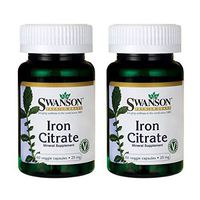 Swanson Iron Citrate 25 Milligrams 60 Veg Capsules (2 Pack)
