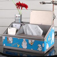 T-ZJHC Home Home Living Room Cute Tray Paper Napkin Coffee Table Remote Control Storage Box, Blue Big White Spell Gray Trapezoid