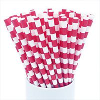 CTIGERS Red Knots Biodegradable Drinking Paper Straws Box of 100