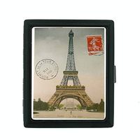 Metal Cigarette Case Vintage Poster D-030 Eiffel Tower Paris Postcard Decorative Decoupage Vintage Style