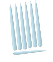 D'light Online Elegant Taper Premium Quality Candles, Hand-Dipped, Dripless and Smokeles - Set of 12 Individually Wrapped (12 Inch, Light Blue)