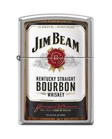 Zippo Jim Beam Brushed Chrome Pocket Lighter