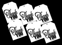 CakeSupplyShop Item#00001TGT White Thank You Bulk Gift Tags 2-1/4"x3-1/2" - 50pack