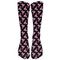 QQWEASFESF Breast Cancer Pink Ribbon Women's High Socks Over Knee,Mild Compression Knee High Support Socks