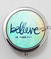 BlackKey Believe Beautiful Inspirational Word 3-Compartment Decorative Pocket Gift Box Case Organizer for Pill, Color 1 -1680