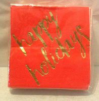 Happy Holidays Paper Beverage Napkins- 40 ct