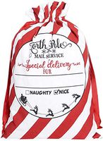 D.Home Bags Santa Sack Personalized for Kids Canvas Burlap Blank Bag Drawstring Extra Large Size 27.5"x19.5" (O)