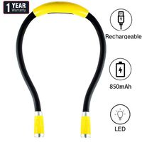 LED Hug Light, Rechargeable 4 LED Reading Light Bright Neck Hug Light,Book Lights for Reading in Bed,Knitting lamp 3 Brightness Levels,Hands Free 2 Flexible Soft Arms,Perfect for Bookworms&Crafts
