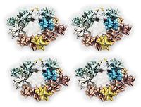 Set of 180 Premium Holiday Holographic Peel N Stick - Measures 3" to 4" -Gift Wrapping Christmas Bows (180 Bows)