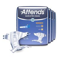 Attends Bariatric Briefs with Advanced DermaDry Technology for Adult Incontinence Care, XX-Large, Unisex, 48Count