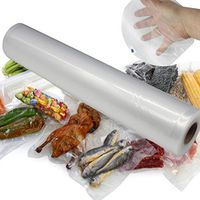 Sinwo Vacuum Fresh Food Shield Bag Rollers Food Storage Bags Kitchen Packaging Tool Food Storage Bags (2 x Roll, White)
