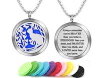 Aromatherapy Essential Oil Diffuser Necklace Rabbit Pattern Stainless Steel Locket Pendant