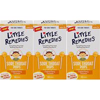 Little Remedies Sore Throat Pops | Made With Real Honey | Ages 3+ | 10 Count (Pack of 3) Pops