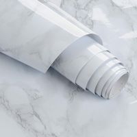 TOOWELL 16''x158'' Marble Contact Paper Granite Gray/White Roll Kitchen Countertop Cabinet Furniture Renovated Thick Waterproof PVC Practical Decorative Easy to Remove Without Leaving Marks Upgrade