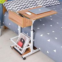 Overbed Table with Locking Swivel Wheels, Hospital Table Over Bed with Storage, Easy Adjustable Bedside, Household Movable Food Tray Desk, Rolling Medical Table (Color : A)