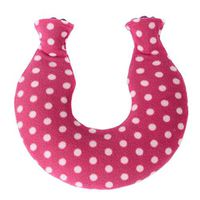 1.6L Neck/Shoulder Hot Water Bottle Water-Filled Bag with Villus Cover, Rose Red