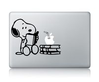 Snoopy Reading and Drinking (Black) Laptop Vinyl Sticker Decal Skin